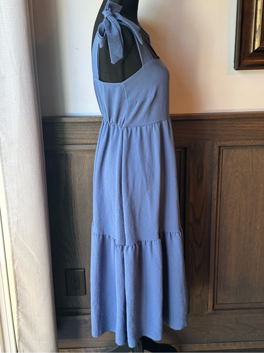 See You Monday light blue Tie-Shoulder Midi Dress large - Picture 5 of 9